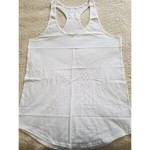 Alternative 100% Cotton Womens Racerback  Shirttail Tank Top White Size XL